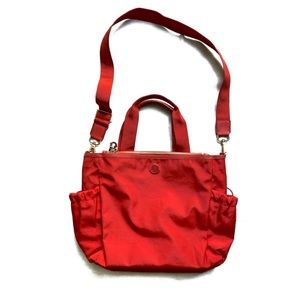 Vintage Moncler Red Nylon Cross Body Bag